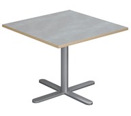 Cross X pilaripöytä 70 x 70 cm, akustik linoleum, hopea jalusta