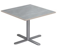 Cross X pilaripöytä 60 x 60 cm akustik linoleum, hopea jalusta