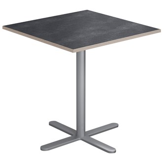 Cross X pilaripöytä 70 x 70 cm, akustik linoleum, hopea jalusta