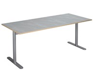 Cross T pilaripöytä 180 x 80 cm, akustik linoleum, hopea jalusta