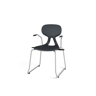Poly tuoli, medium, käsinojilla, kehäjalalla, ik 45 cm, riviliittimillä