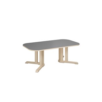 Linnea pöytä Akustik laminaatti, koivu, pyöristetyt kulmat 140 x 80 cm, K 55 cm