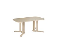 Linnea-pöytä Akustik laminaatti, koivu, pyöristetyt kulmat 140 x 80 cm, kork. 60 cm