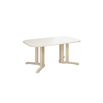 Linnea pöytä Akustik laminaatti, koivu, pyöristetyt kulmat 140 x 80 cm, K 60 cm
