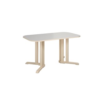 Linnea pöytä Akustik laminaatti, koivu, pyöristetyt kulmat 140 x 80 cm, K 72 cm
