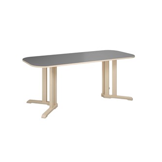 Linnea pöytä Akustik laminaatti, koivu, pyöristetyt kulmat, 180 x 80 cm, K 72 cm