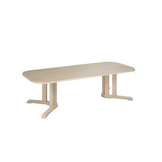 Linnea pöytä Akustik laminaatti, koivu, pyöristetyt kulmat, 160 x 80 cm, K 55 cm