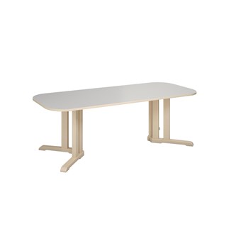 Linnea pöytä Akustik laminaatti, koivu, pyöristetyt kulmat, 160 x 80 cm, K 65 cm