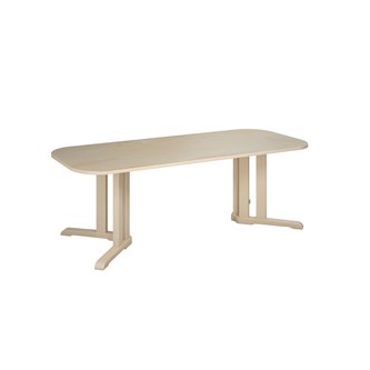 Linnea pöytä Akustik laminaatti, koivu, pyöristetyt kulmat, 180 x 80 cm, K 60 cm