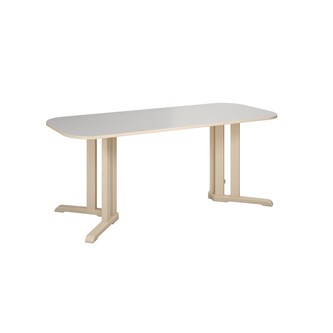 Linnea pöytä Akustik laminaatti, koivu, pyöristetyt kulmat, 180 x 80 cm, K 72 cm