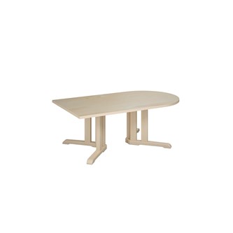Linnea pöytä Akustik laminaatti, koivu, puoliovaali 140 x 80 cm, K 55 cm