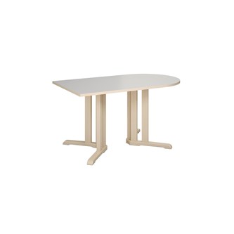Linnea pöytä Akustik laminaatti, koivu, puoliovaali 140 x 80 cm, K 72 cm