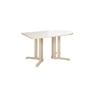 Linnea pöytä Akustik laminaatti, koivu, puoliovaali 140 x 80 cm, K 72 cm