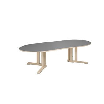 Linnea pöytä Akustik laminaatti, koivu, puoliovaali 150 x 80 cm, K 55 cm