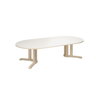 Linnea pöytä Akustik laminaatti, koivu, ovaali 200 x 100 cm, K 50 cm
