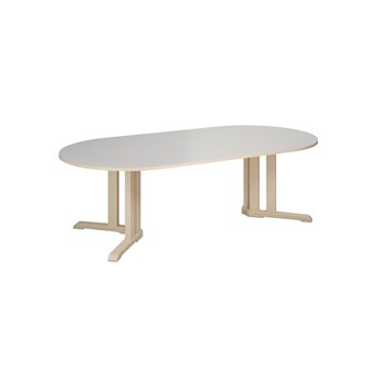 Linnea -pöytä akustik laminat koivu ovaali 200x80 K60 cm