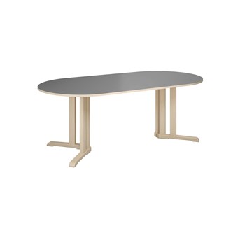 Linnea pöytä Akustik laminaatti, koivu, ovaali 200 x 100 cm, K 72 cm