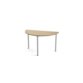 Multiflex BX X -pöytä, puolipyöreä  Ø120 K 90 cm, hopea jalusta