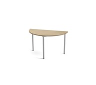 Multiflex BX X -pöytä, puolipyöreä Ø120, K 72-88 cm, hopea jalusta