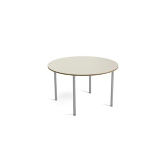 Multiflex BX X -pöytä, pyöreä ø120, K 80 cm, hopea jalusta