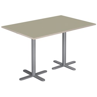 Cross X pilaripöytä 120 x 80 cm, akustik linoleum, hopea jalusta