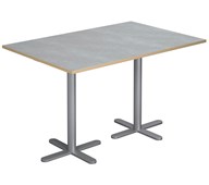 Cross X pilaripöytä 120 x 80 cm, akustik linoleum, hopea jalusta