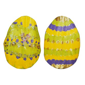 Akryylipalloilla maalattu pääsiäismuna